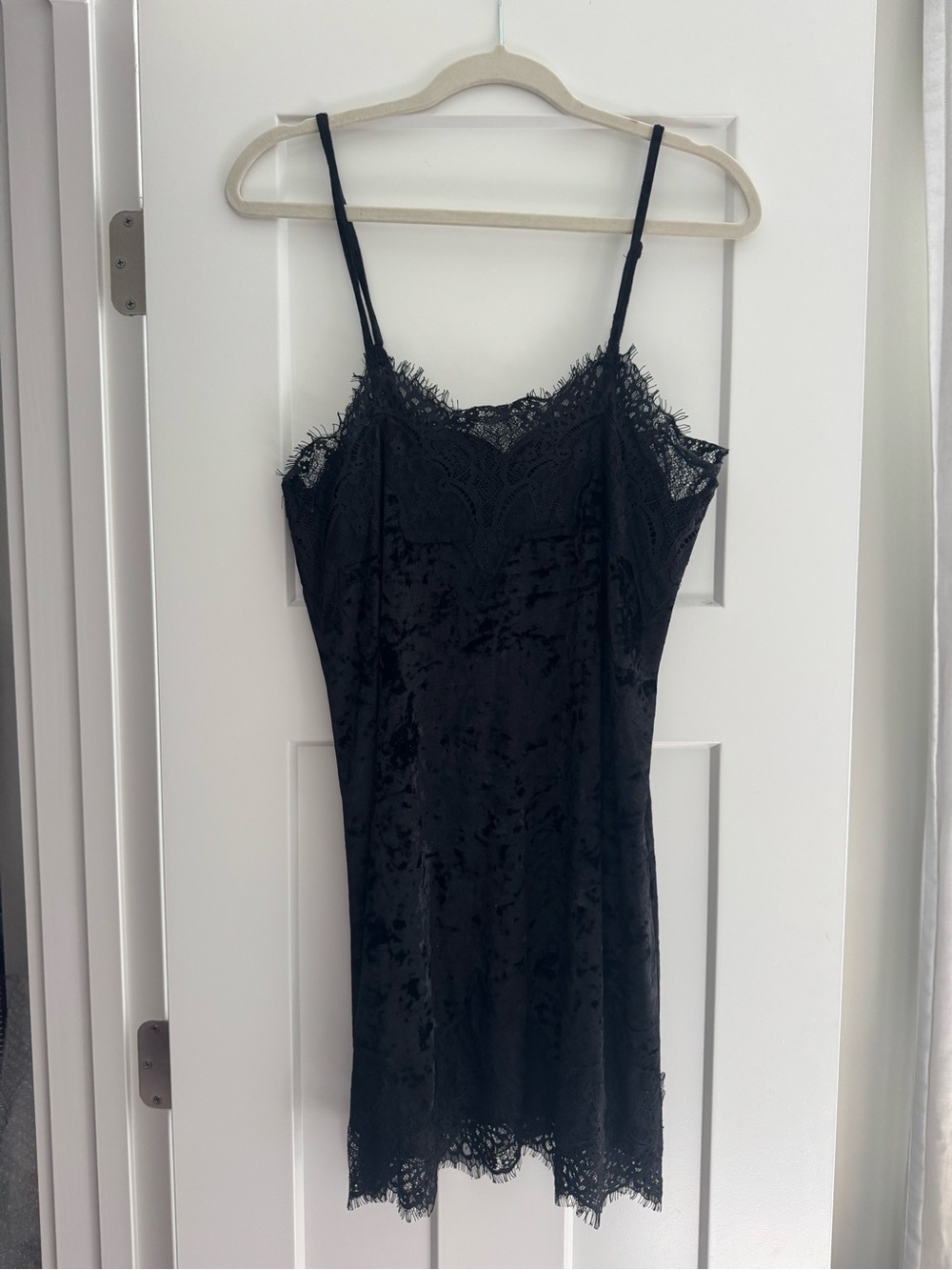 Storia Black Lace Trim Slip Top